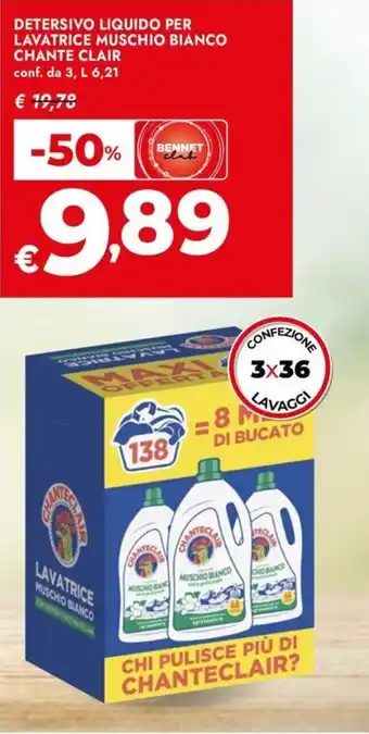 Bennet Detersivo liquido per lavatrice muschio bianco CHANTE CLAIR offerta