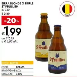 Bennet Birra blonde o triple ST-FEUILLIEN offerta