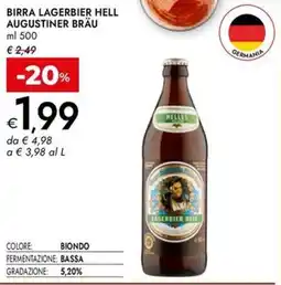 Bennet Birra lagerbier hell augustiner bräu offerta