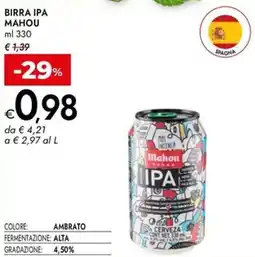 Bennet Birra ipa MAHOU offerta