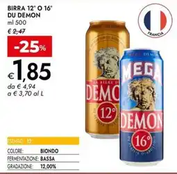 Bennet Birra 12° o 16° DU DEMON offerta