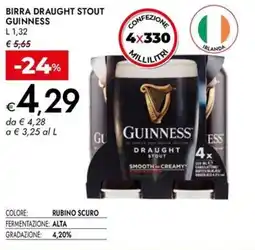 Bennet Birra draught stout GUINNESS offerta