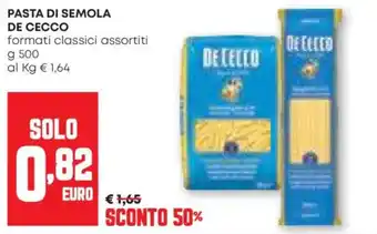 Pam Pasta di semola DE CECCO offerta