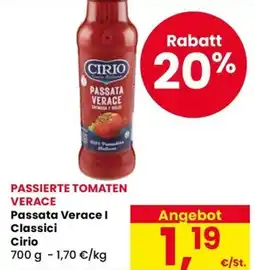 Eurospar Passata Verace I Classici Cirio offerta