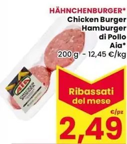 Eurospar Chicken Burger Hamburger di Pollo Aia offerta