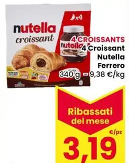 Eurospar 4 croissants nutella ferrero offerta
