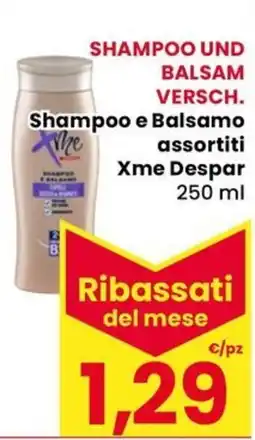 Eurospar Shampoo e Balsamo assortiti Xme Despar offerta