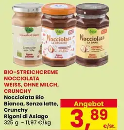 Eurospar Nocciolata Bio Bianca, Senza latte, Crunchy Rigoni di Asiago offerta