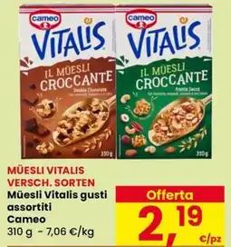 Eurospar Müesli Vitalis gusti assortiti Cameo offerta