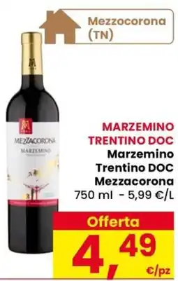 Eurospar Marzemino Trentino DOC Mezzacorona offerta