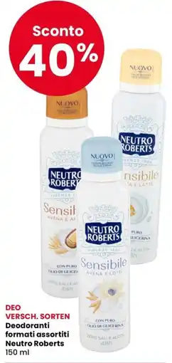Eurospar Deodoranti formati assortiti Neutro Roberts offerta