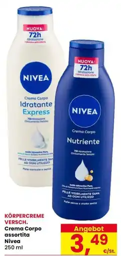Eurospar Crema Corpo assortita Nivea offerta