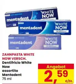 Eurospar Dentifricio White Now assortito Mentadent offerta
