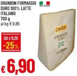 Galassia Granbon formaggio duro 100% latte italiano offerta