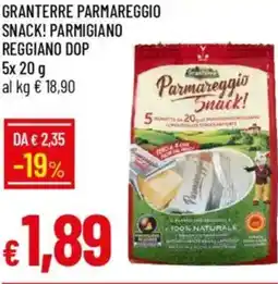 Galassia Granterre parmareggio snack! parmigiano reggiano DOP offerta