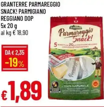Galassia Granterre parmareggio snack! parmigiano reggiano DOP offerta