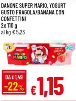 Galassia Danone super mario, yogurt gusto fragola/banana con confettini offerta