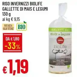 Galassia Riso invernizzi biolife gallette di mais e legumi offerta