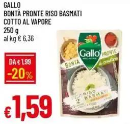 Galassia Gallo bontà pronte riso basmati cotto al vapore offerta