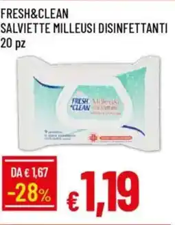 Galassia Fresh&clean salviette milleusi disinfettanti deodorante spray 20 pz offerta