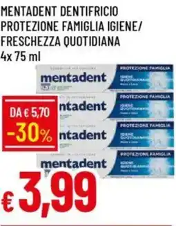Galassia Mentadent dentifricio protezione famiglia igiene/ freschezza quotidiana offerta