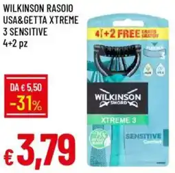 Galassia Wilkinson rasoio usa&getta xtreme 3 sensitive offerta