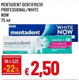 Galassia Mentadent dentifricio professional/white now offerta