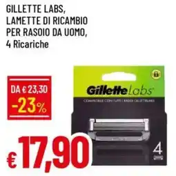 Galassia Gillette labs, lamette di ricambio per rasoio da uomo offerta