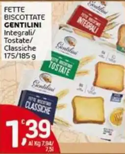 Crai Fette biscottate GENTILINI offerta