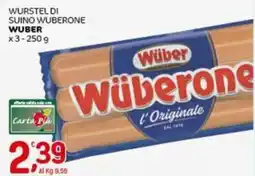 Crai Wurstel di suino wuberone WUBER offerta