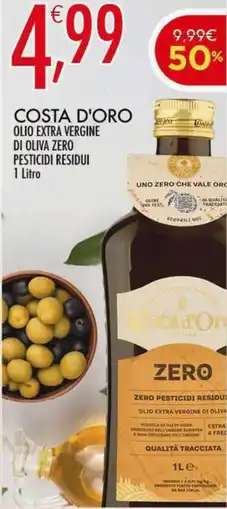 Crai COSTA D'ORO Olio extra vergine di oliva zero pesticidi residui offerta