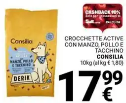 Supermercati Gulliver Crocchette active con manzo, pollo e tacchino CONSILIA offerta
