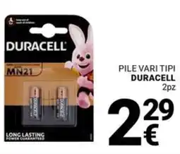 Supermercati Gulliver Pile vari tipi DURACELL 2pz offerta