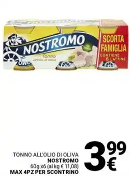 Supermercati Gulliver Tonno all'olio di oliva NOSTROMO offerta