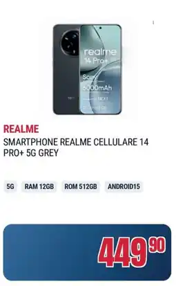 Trony REALME smartphone realme cellulare 14 pro+ 5G grey offerta