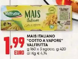 Panorama Mais italiano "cotto a vapore" VALFRUTTA offerta