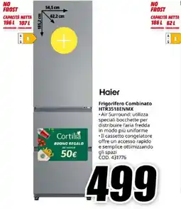 MediaWorld Haier Frigorifero Combinato HTR3518ENMX offerta