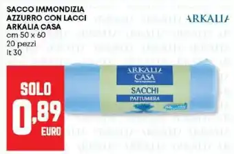 Panorama Sacco immondizia azzurro con lacci ARKALIA CASA offerta