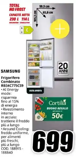 MediaWorld SAMSUNG Frigorifero Combinato RB34C775CS9 offerta