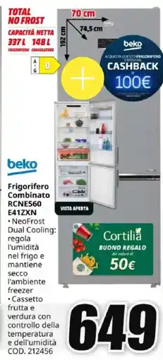 MediaWorld beko Frigorifero Combinato RCNE560 E41ZXN offerta
