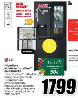MediaWorld LG Frigorifero Multidoor InstaView GMG860EPBE offerta