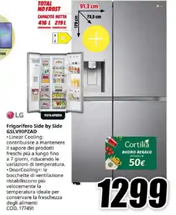 MediaWorld LG Frigorifero Side by Side GSLV90PZAD offerta
