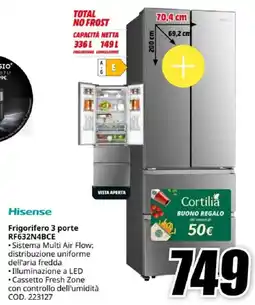 MediaWorld Hisense Frigorifero 3 porte RF632N4BCE offerta