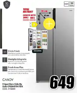 MediaWorld CANDY Frigorifero Side By Side CFSSH5T917DX offerta