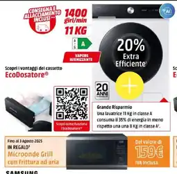 MediaWorld SAMSUNG Lavarice WW11DB7B94GE offerta