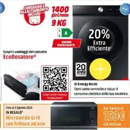 MediaWorld SAMSUNG Lavarice WW90DB7U94GB offerta