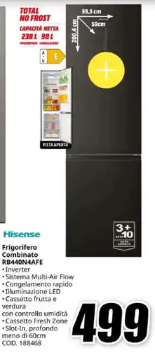 MediaWorld Hisense Frigorifero Combinato RB440N4AFE offerta