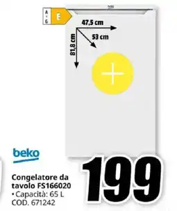 MediaWorld beko Congelatore da tavolo FS166020 offerta