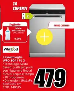 MediaWorld Whirlpool Lavastoviglie WFO 3041 PL X offerta