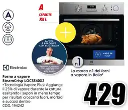 MediaWorld Electrolux Forno a vapore SteamCrisp LOC3S40X2 offerta